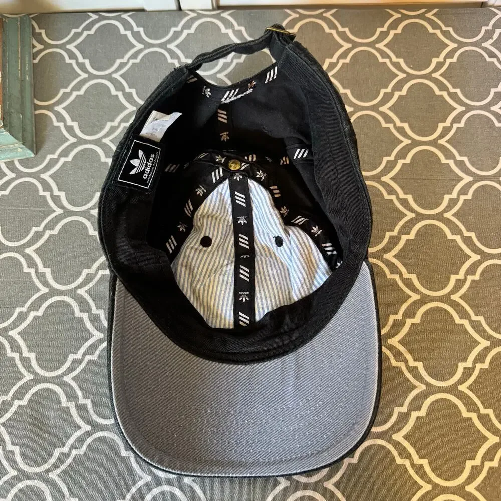 Adidas Baseball Cap Hat Black White Athletic One Size Adjustable Strap Active